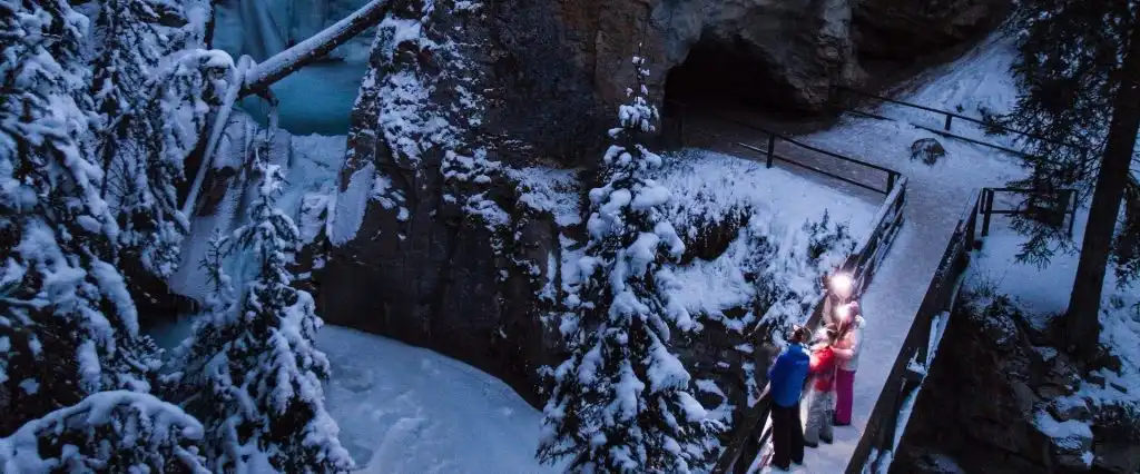 Johnston Canyon Evening Icewalk with Discover Banff Tours