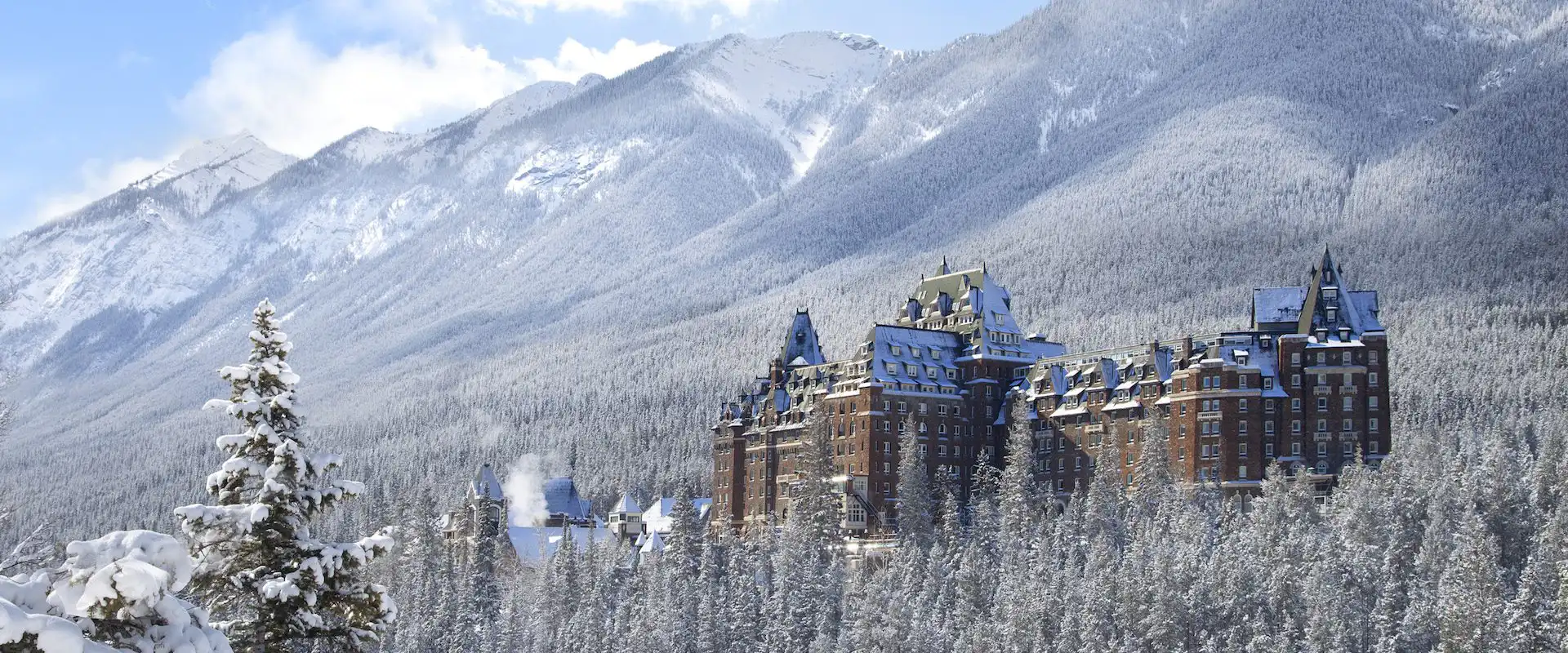 Fairmont Banff Springs Hotel in Winter from Surprise Corner