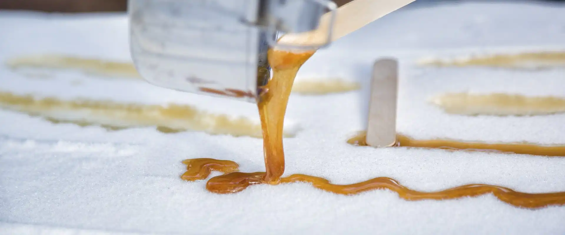 Maple Taffy Treat on a Banff Snowshoe Tour with Discover Banff Tours