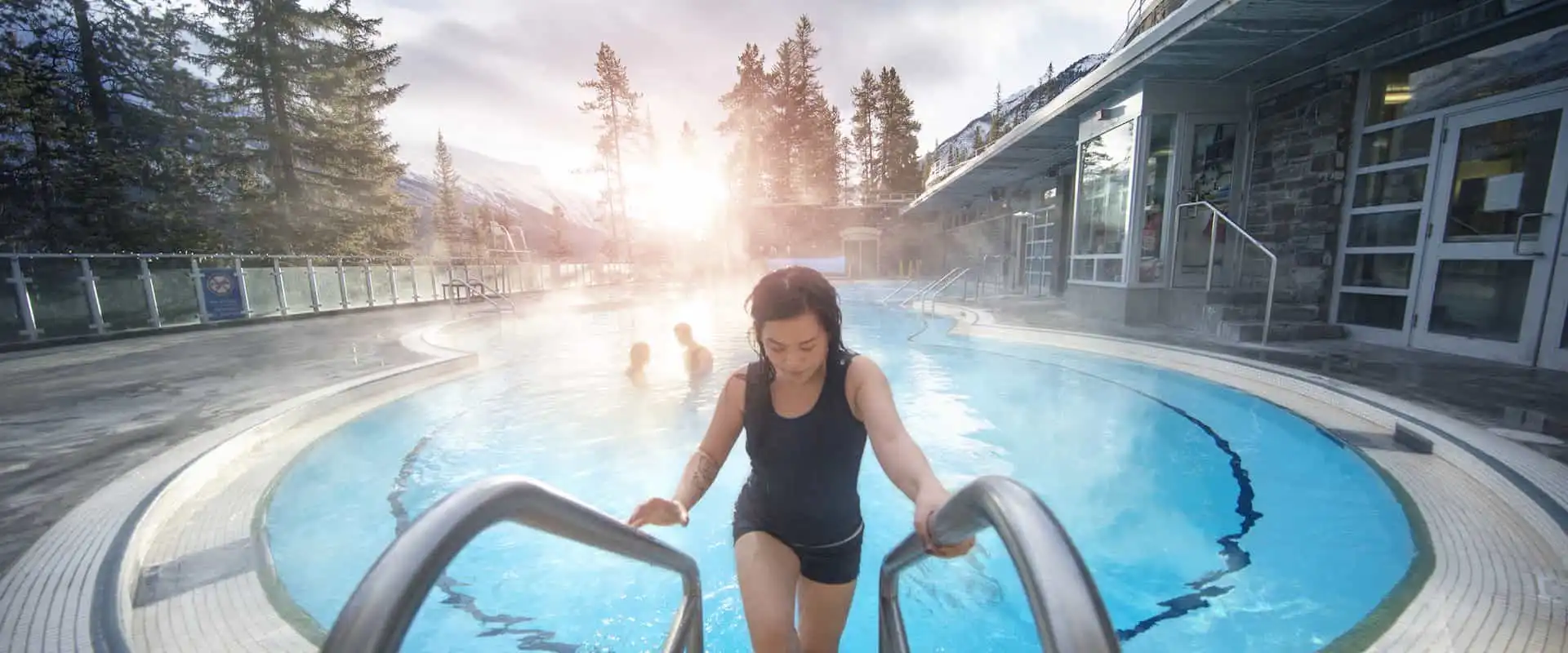 Enjoy a winter dip in the Banff Upper Hot Springs