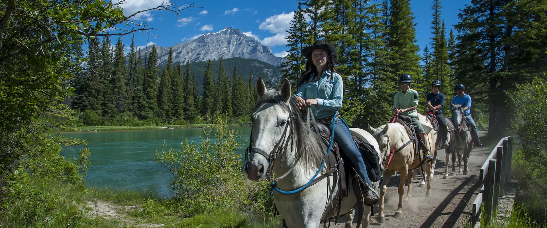 Take a guided horseback ride along the Bow River